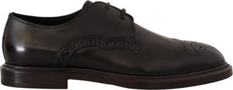 Dolce & Gabbana Mens Black Leather Dress Formal Derby Shoes - Size EU 39