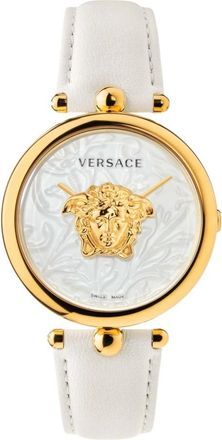 Versace Palazzo Empire Watch - Dames - Horloges - Wit - ONE Size - Leer - Accessoires