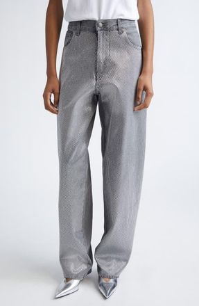 Haikure Bibi Crystal Embellished Balloon Leg Jeans in Stapled Black at Nordstrom, Size 30