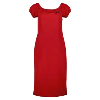 Miu Miu Midi Dresses, female, Red, Size: S Gabardine Cotton Midi Dress