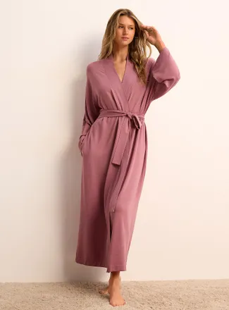 Miiyu Womens Brushed underside soft long robe