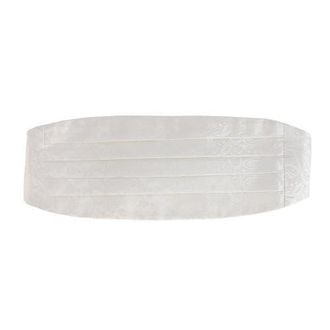Trafalgar Store Banbury Tone on Tone Paisley Silk Cummerbund in White at Nordstrom