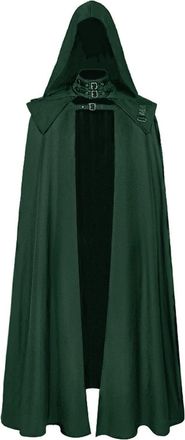 Generic Halloween Costume Woman and Man Halloween Witch Cosplay Cloak Cape Costume Devil Cloak Robe Cloak Two Piece Set (Green, XXXXXL)