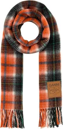 Ganni Sciarpa in lana ricamata - - Accessories - Donna - Multicolore - ONE SIZE