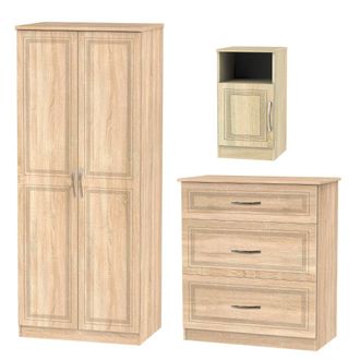 Welcome Furniture Dakar Ready Assembled Bedroom Furniture Set 3 Piece - Modern Oak - Welcome Furniture | TJ Hughes