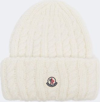 Moncler Cable-knit alpaca and wool-blend beanie