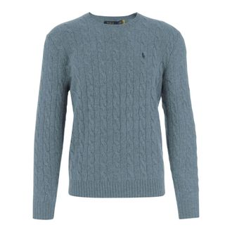 Polo Ralph Lauren Truien & Vesten, Heren, Blauw, XL, Wol, Pullover van scheerwol en kasjmier met kabelsteek