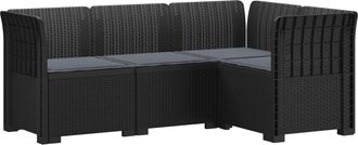 vidaXL Sof&aacute; De Jard&iacute;n Para 4 Personas Con Cojines Estilo Rattan Pp Vidaxl