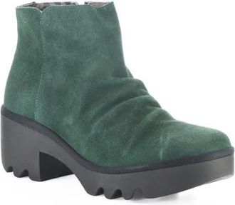 FLY London Tulp Lug Sole Platform Bootie in 007 Green Forest at Nordstrom, Size 41