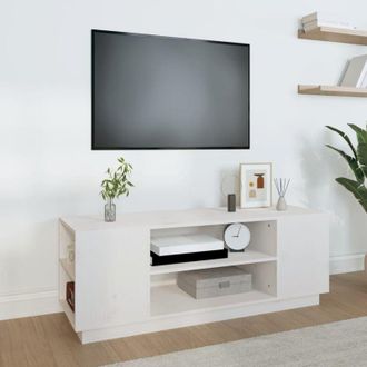 vidaXL Vidaxl - Mobile Porta tv Bianco 110x35x40,5 cm in Legno Massello di Pino