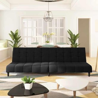 vidaXL Sof&aacute; Cama De 2 Plazas Terciopelo Negro Vidaxl