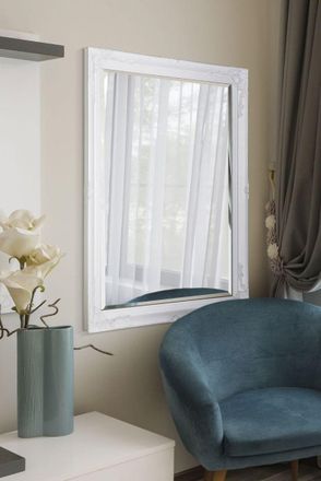 MirrorOutlet Buxton White Large Leaner Mirror 140 x 109 CM | Size: 1 Pack