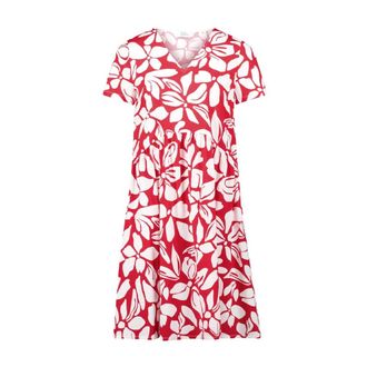 Vera Mont Katoenen Zomerjurk - Dames - Korte kleedjes - Rood - 3XL - Katoen - Kleedjes