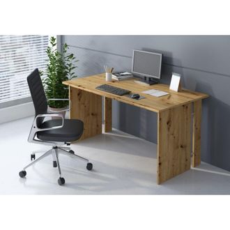 Dmora Escritorio Zibello, Modulares, Pasacables, Tablero Marr&oacute;n, 150x78.2x75h Cm, Roble Marr&oacute;n