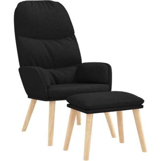 vidaXL Sill&oacute;n De Relax Con Reposapi&eacute;s Tela Negro Vidaxl