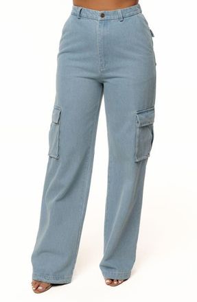 JLUXLABEL Cargo Jeans in Denim at Nordstrom, Size X-Small