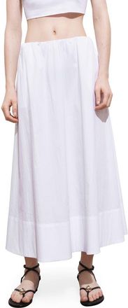 Mango Flared Cotton Midi Skirt in White at Nordstrom, Size X-Large