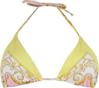Versace Geprinte Triangel Bikini Top - Dames - Bikinis - Veelkleurig - L - Polyester - Badmode