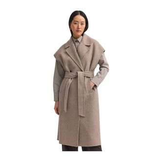 Bugatti Jassen, Dames, Beige, XL, Wol, Lange Gilet Jas