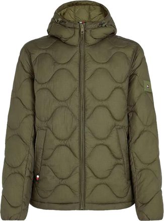 Tommy Hilfiger Quilted Green Jacket With Hood