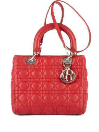 Dior medium Lady Dior shoulder bag - women - Calf Leather - One Size - Red