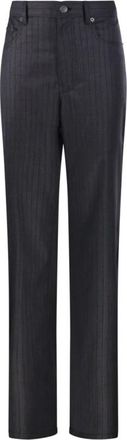 Balenciaga Straight Pants - Dames - Straight fit broeken - Grijs - XS - Leer - Broeken
