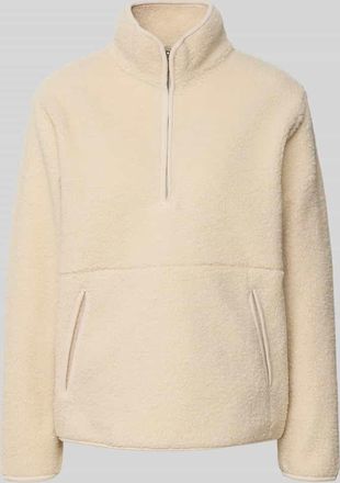 Soyaconcept Fleecepullover mit Stehkragen und Eingrifftaschen Modell BODIL in Ecru, Größe XXL