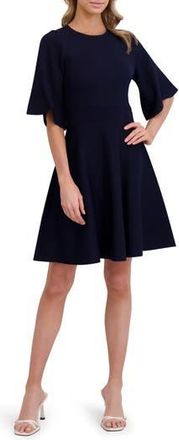 Ted Baker Flutter Sleeve Fit & Flare Sweater Dress in Classic Navy at Nordstrom Rack, Size X-Small