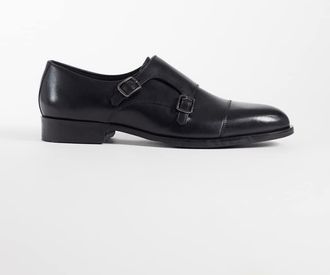 Asos Scarpe con fibbie in pelle nere con fibbie-Nero