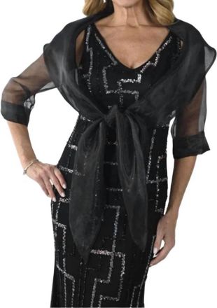 Frank Lyman Design Bolero Tie Front Jacket In Black