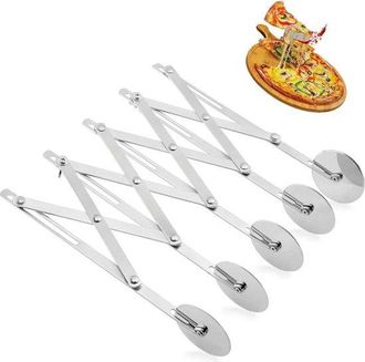 OEM Cortador De Masa De Acero Inoxidable De Cinco Ruedas Con Divisor De Masa, Perfecto Para Pizza, Galletas Y Panqueques