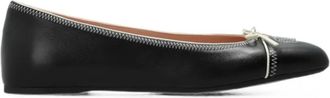 Valentino Garavani Black Logo Ballet Flats