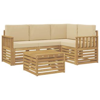 vidaXL Conjunto De Sof&aacute;s De Exterior 5 Pcs Y Beige 59 X 59 X 37 Cm Vidaxl