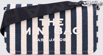 Marc Jacobs Borsa a tracolla The Mini Bag a righe in denim e lino con logo