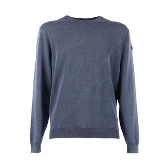 Roberto Ricci Design Round-neck Knitwear, male, Blue, Size: L Crew Neck Sweater
