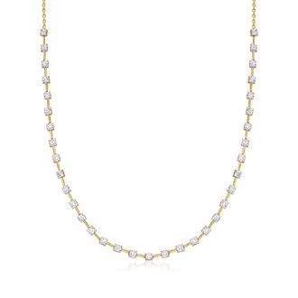 Ross-Simons Lab-Grown Diamond Necklace in 18kt Gold Over Sterling