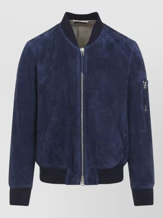 Tom Ford suede flight bomber jacket utility pocket