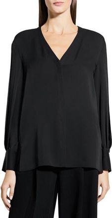 Theory Woven Silk Shirt in Black at Nordstrom, Size X-Large