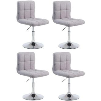 Clp Set De 4 Sillas Lounger Palma En Tela Gris