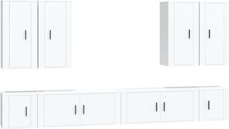 vidaXL Vidaxl - 8 Piece tv Cabinet Set White Engineered Wood