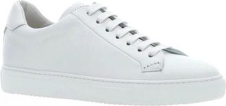 Doucal's Minimalistisch Design Zwarte Leren Sneakers - Heren - Sneakers - Wit - 40 EU - Leer - Schoenen