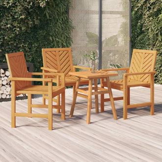 vidaXL Vidaxl - Sillas De Comedor Para Jard&iacute;n 3 Uds Madera Maciza Acacia