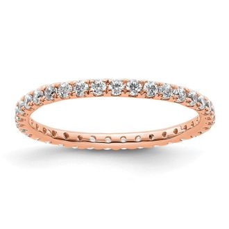 Diamond2Deal 14k Rose Gold Lab Grown Diamond Eternity Wedding Band Ring 1/2Ct Clarity- VS Color- D-E