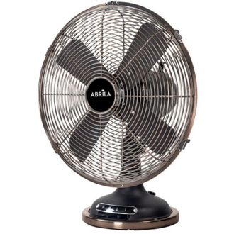 Fabrilamp Fabrilamp - Ventilador Sobremesa Capitolio Negro/cobre 37w 3velocidades 4asp Fijo Y Rotatorio 42x35x27cm