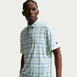 Nike Mens Par Dri-FIT Tartan Golf Polo in Green | II0786-394
