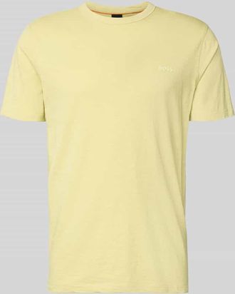 Boss Orange by Hugo Boss BOSS Orange Regular Fit T-Shirt aus strukturierter Baumwolle Modell TEGOOD in Pastellgelb, Gr&ouml;&szlig;e XXL