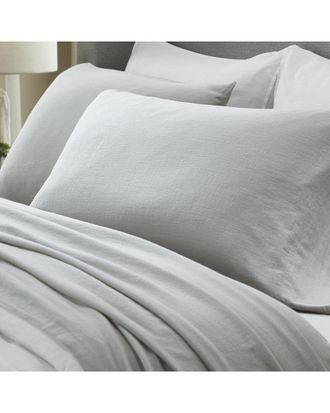 Superior Chloe 100% Cotton Linen Texture Vintage Wash Solid Percale Pillowcase Set