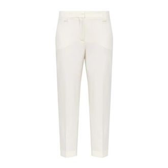 Versace Pantalones de Lana con Pinzas - Trousers - Mujer - Blanco - XS