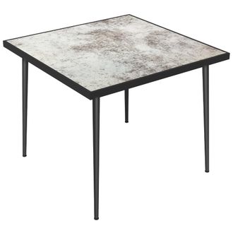 OUTSUNNY Outdoor Dining Table for 4 with Marble Effect Tempered Glass Top Grey | TJ Hughes