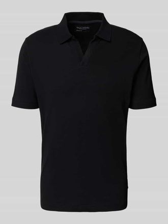 Marc O'Polo Regular Fit Poloshirt aus Baumwoll-Leinen-Mix in Black, Gr&ouml;&szlig;e XXXL